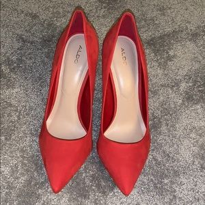 ALDO RED POINTY TOE STILETTOS